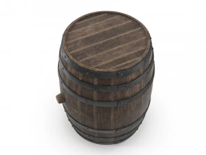 Wooden barrels set 3D Model