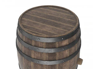 Wooden barrels set 3D Model
