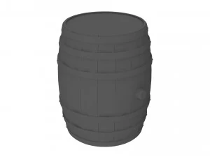 Wooden barrels set 3D Model