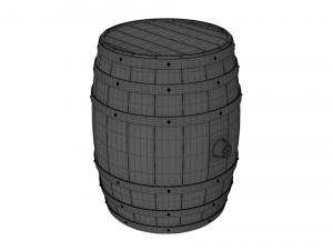 Wooden barrels set 3D Modell