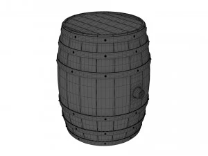 Wooden barrels set 3D Model