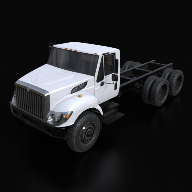 International Workstar 7400 Chassis White Model 3D .c4d .max .obj .3ds .fbx .stl .blend 