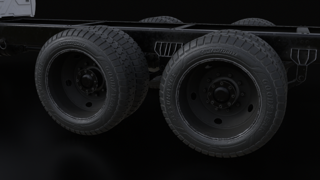 International Workstar 7400 Chassis White 3D Модель In Грузовик.