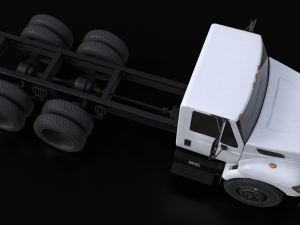 International Workstar 7400 Chassis White Model 3D