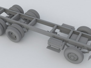 International Workstar 7400 Chassis White Model 3D