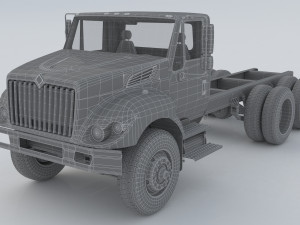 International Workstar 7400 Chassis White Model 3D