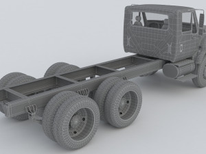 International Workstar 7400 Chassis White Model 3D