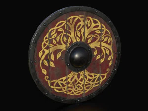 Wooden Viking Shields 3D Model