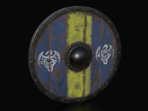 Wooden Viking Shields 3D Model