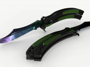 Butterfly Knifes Set 3D Model