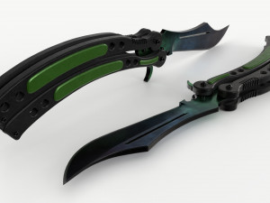 Butterfly Knifes Set 3D 模型