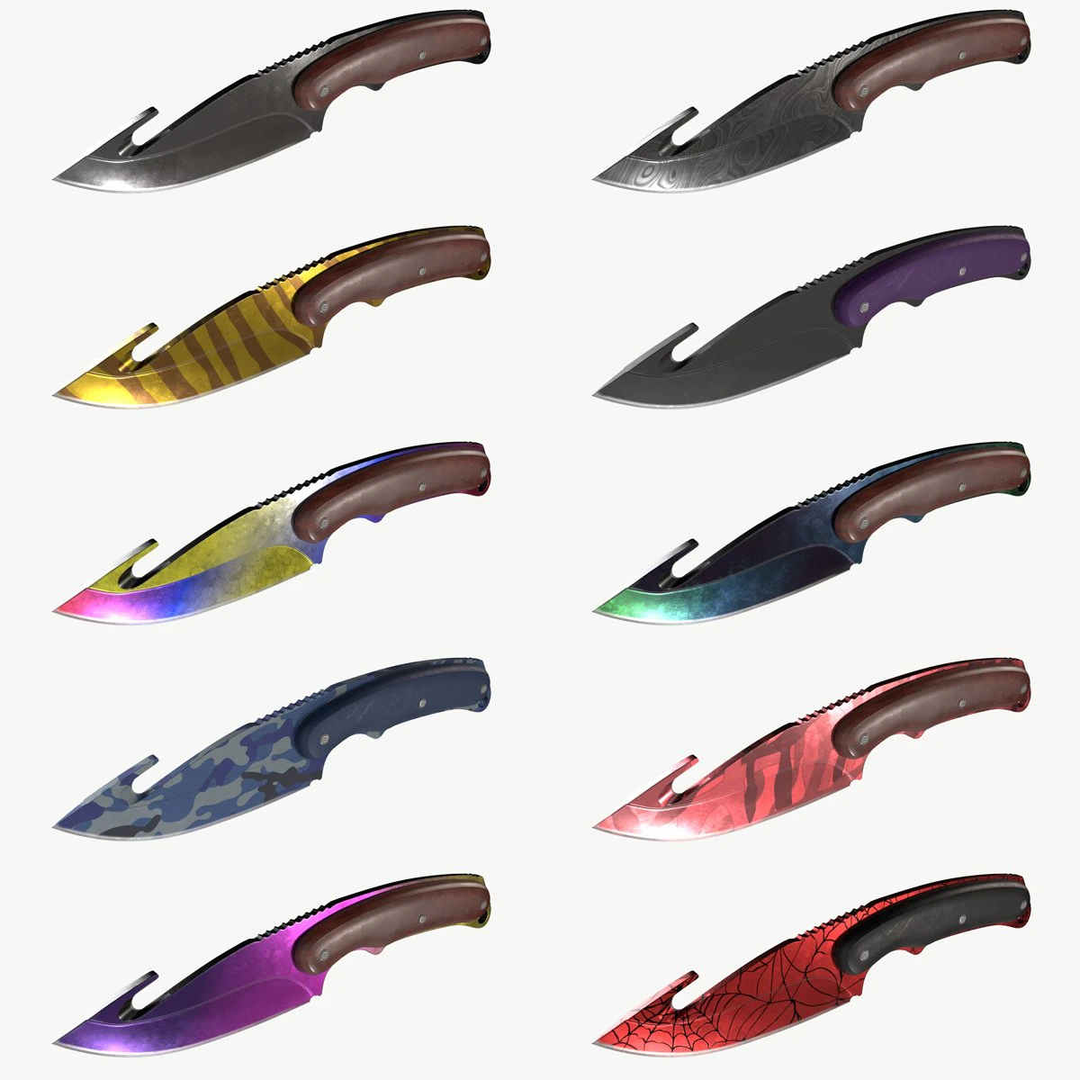Gut Knifes Set 3D Model .c4d .max .obj .3ds .fbx .stl .blend