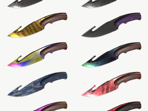 Gut Knifes Set 3D-Modell