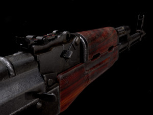 AKM Rifle - PBR Game Ready 3D Model