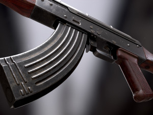 AKM Rifle - PBR Game Ready 3D Model