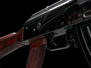 AKM Rifle - PBR Game Ready 3D Model