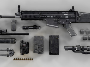 FN SCAR-H Body Kit 3D-Modell