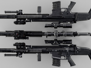 FN SCAR-H Body Kit 3D-Modell