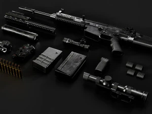 FN SCAR-H Body Kit 3D Model