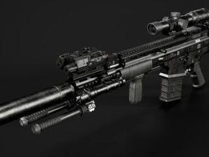 FN SCAR-H Body Kit 3D-Modell