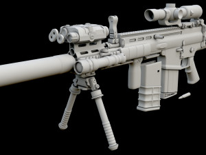FN SCAR-H Body Kit 3D-Modell