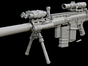 FN SCAR-H Body Kit 3D-Modell