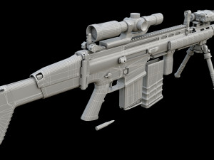 FN SCAR-H Body Kit 3D-Modell