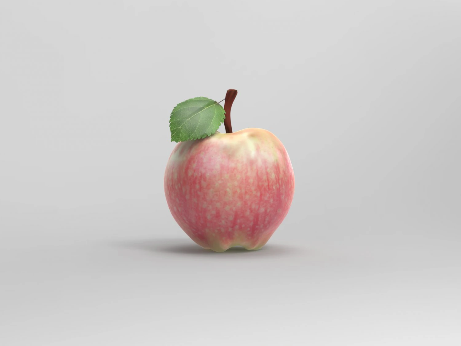 Red Apple 3D Model .c4d .max .obj .3ds .fbx .stl .blend 