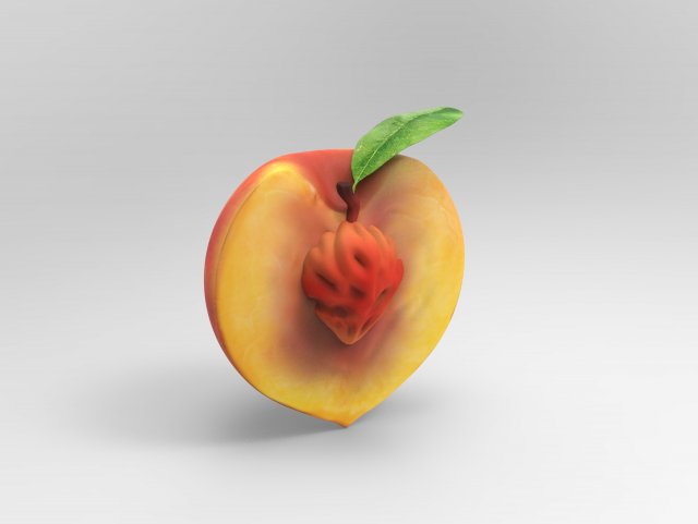 Half a peach Model 3D .c4d .max .obj .3ds .fbx .stl .blend 