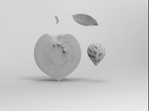 Half a peach Model 3D