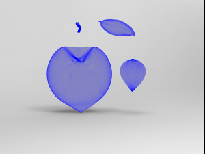 Half a peach Model 3D
