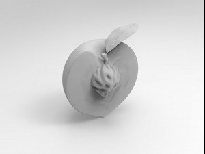 Half a peach Model 3D