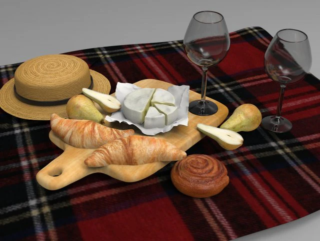 Pakket picknick 3D Model .c4d .max .obj .3ds .fbx .stl .blend