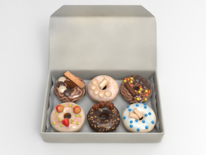 Box of donuts 3D Model