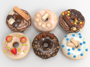 Box of donuts 3D Model
