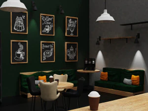 ベーカリー - コーヒーハウス 3Dモデル