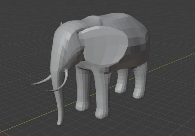 Lowpoly elephant 3D Model .c4d .max .obj .3ds .fbx .stl .blend 