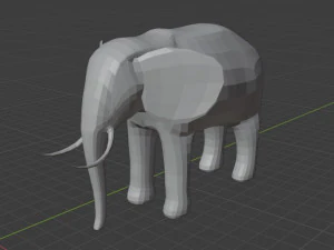 ローポリの象 3Dモデル