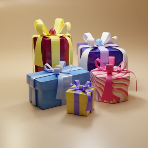 A set of gift boxes 3D मॉडल .c4d .max .obj .3ds .fbx .stl .blend