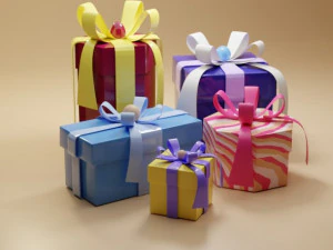A set of gift boxes 3D Model