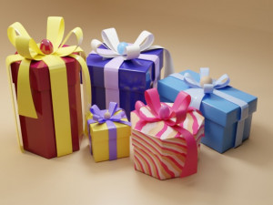 A set of gift boxes 3D मॉडल