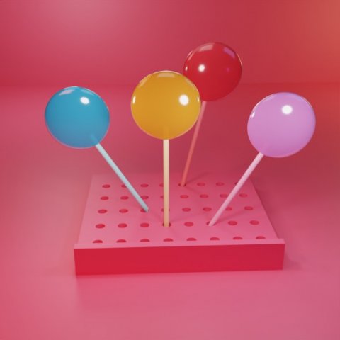 Lollipop 3D Model .c4d .max .obj .3ds .fbx .stl .blend 