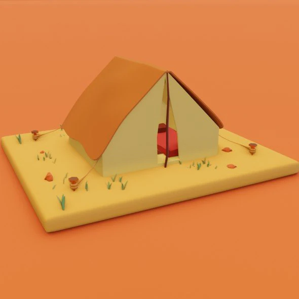 Arabian tent desert Enviroment 3D Model .c4d .max .obj .3ds .fbx .stl .blend 