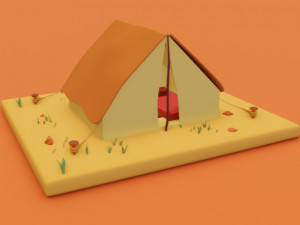 Arabian tent desert Enviroment 3D Model