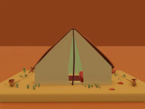 Arabian tent desert Enviroment 3D Model