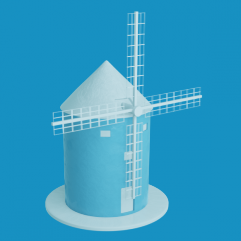Windmill 3D Model .c4d .max .obj .3ds .fbx .stl .blend 