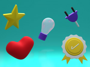A set of 3d icons2 3D Model