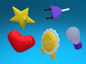 A set of 3d icons2 3Dモデル