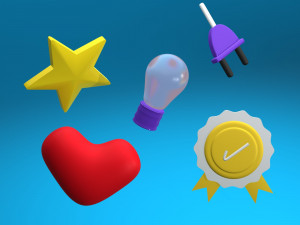 A set of 3d icons2 3Dモデル