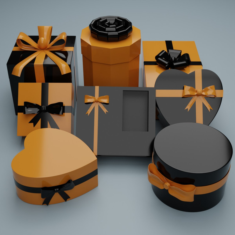 선물 상자 3D 모델 .c4d .max .obj .3ds .fbx .stl .blend 